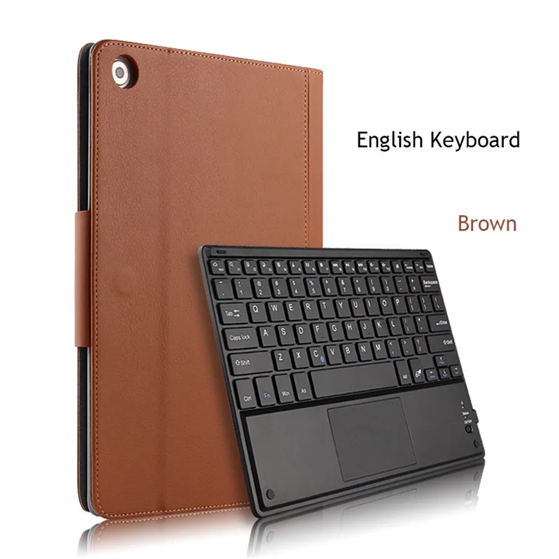 English Brown Чехол для huawei MediaPad M5 Lite 10 10," BAH2-W09/L09/W19 съемный планшет Bluetooth клавиатура чехол Многоязычный язык - Цвет: English Brown