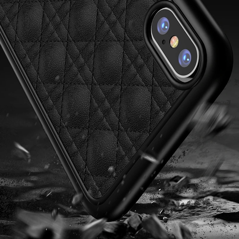 Luxury Case For iPhone X Xr Xs Max Soft Pure Color Back Cover Popular Braided Geometric Coque Fashion Fundas Capinha Shell |
