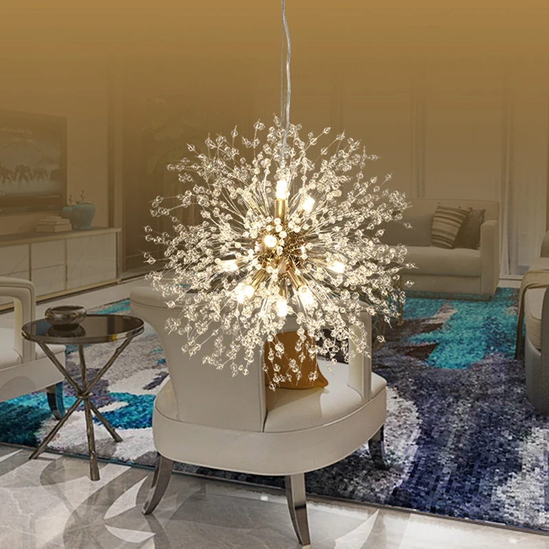 

LukLoy LED Modern Pendant Light Crystal Nordic Pendant Light Kitchen Living Room Loft Clothing Hanging Lamp Crystal Pendant Lamp