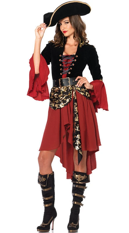 

Sexy Female Pirate Costume Halloween Women Pirates of the Caribbean Jack Sparrow Fantasia Cosplay Outfit Fancy Dress