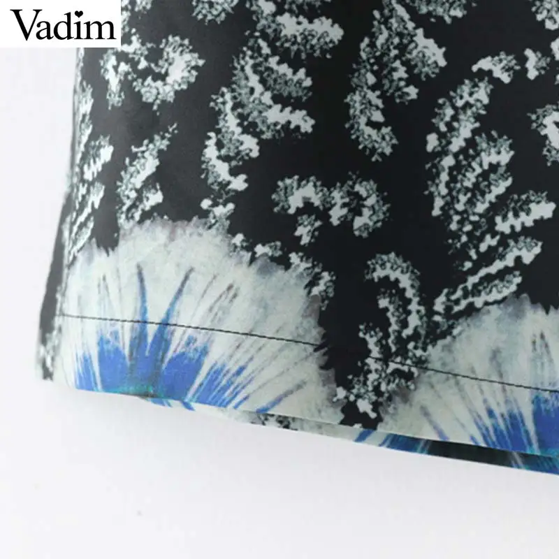 Vadim Женские винтажные шорты с принтом молнией сбоку карманами женские