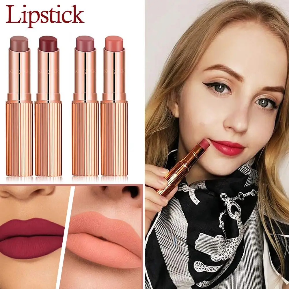 

4 Colors Matte Lipstick Set Waterproof Smooth Long Lasting Lip Matte Nude Batom Women Fashion Lip Makeup