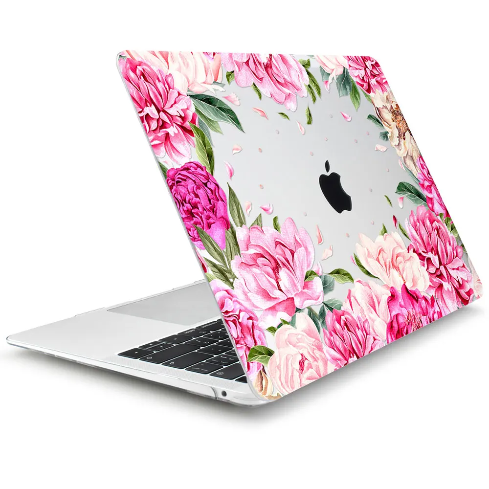 Для Macbook Air 11 12 13 чехол для Macbook Pro retina 13 15 Touch bar A1932 Твердый чехол с цветочным узором для девочек подарок - Цвет: J245
