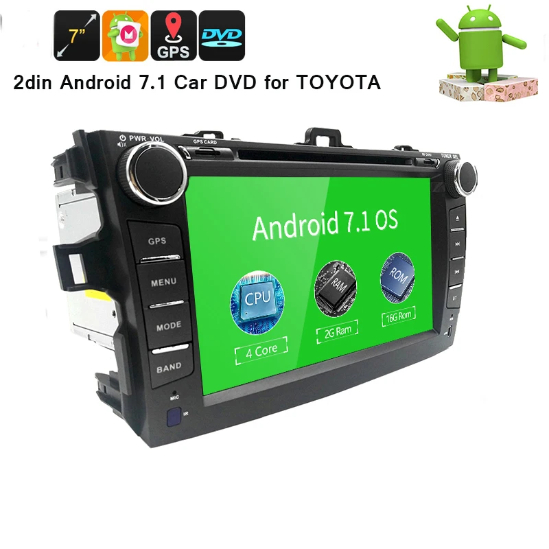 2 din четырехъядерный android 7 1 автомобильный dvd для toyota corolla 2007 2008 2009 2010 2011 Мультимедиа
