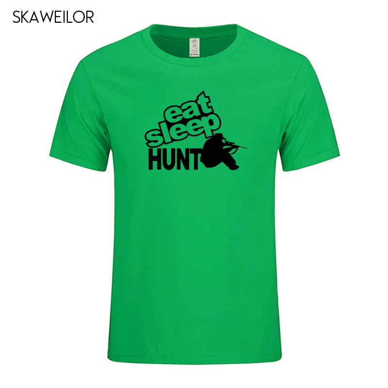 Новая летняя Стильная мужская футболка с принтом Eat Sleep Hunt мужские повседневные