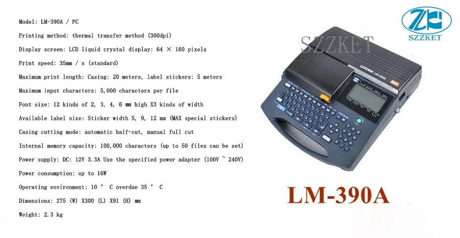 Этикетки пробка принтер LM-390A/pc пикселей машины корпус Принтеры ПВХ Провода