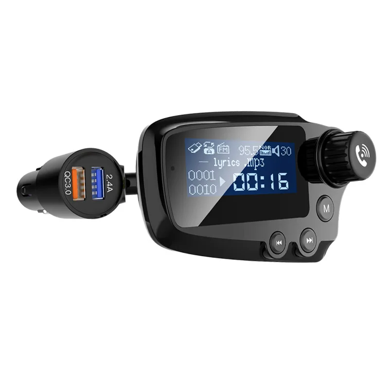 Jajabor Автомобильный комплект блютуз Handsfree FM трансмиттер A2DP AUX Аудио плеер QC3.0