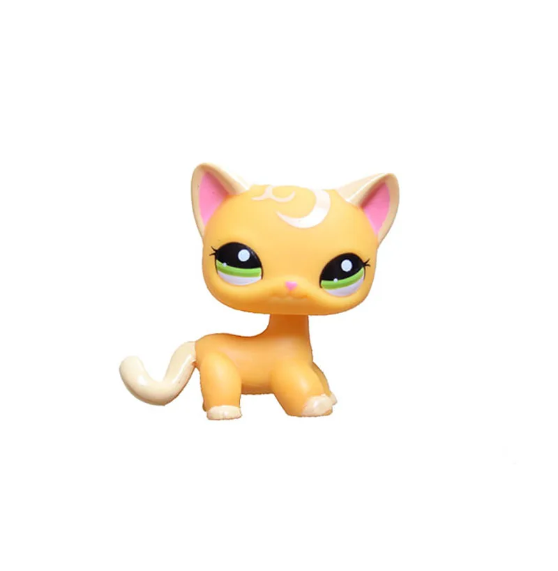 Pink Ear Yellow Pet Shop белый, черный, фиолетовый, желтый, коричневый, розовый, блестящий, с короткими волосами, кошка, большой датчан, даусчоунд, коллекция, свободная фигурка, детская игрушка - Цвет: Pink Ear Yellow