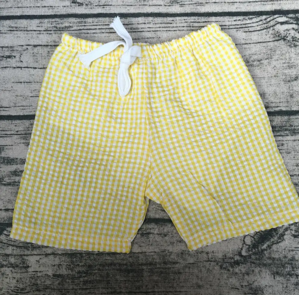 Летние новые стильные детские хлопковые шорты для купания мальчиков seersucker