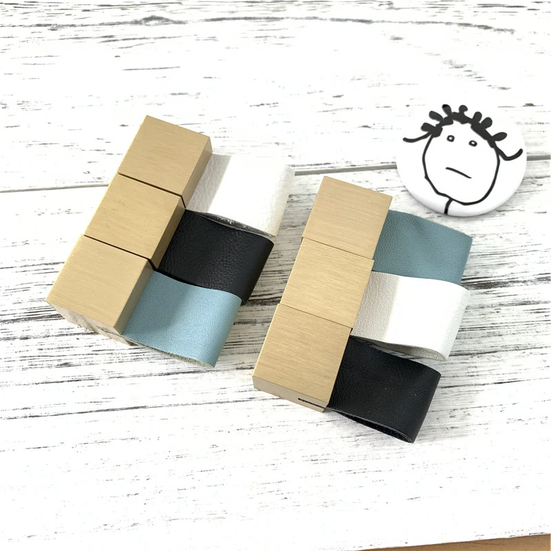 Ручка шкафа LCH из черной синтетической кожи в скандинавском стиле ручки для