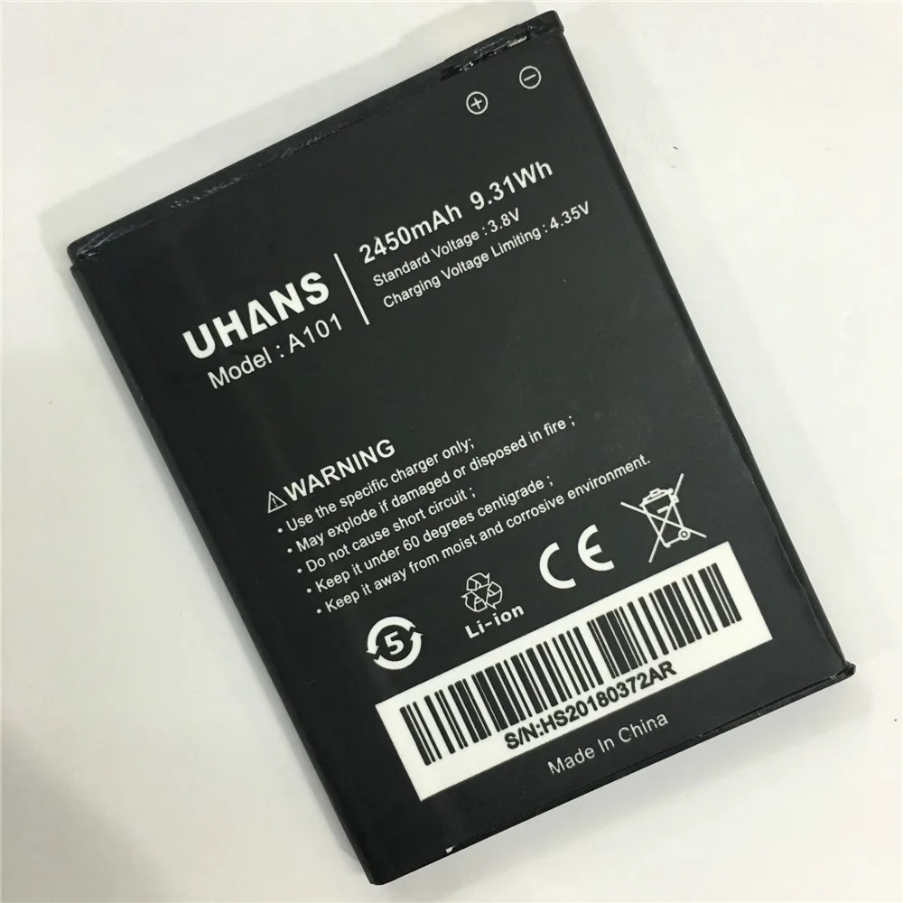 100% Original New For UHANS A101 A101S 2450mAh Mobile Phone battery Smartphone Replacement Battery | Мобильные телефоны и