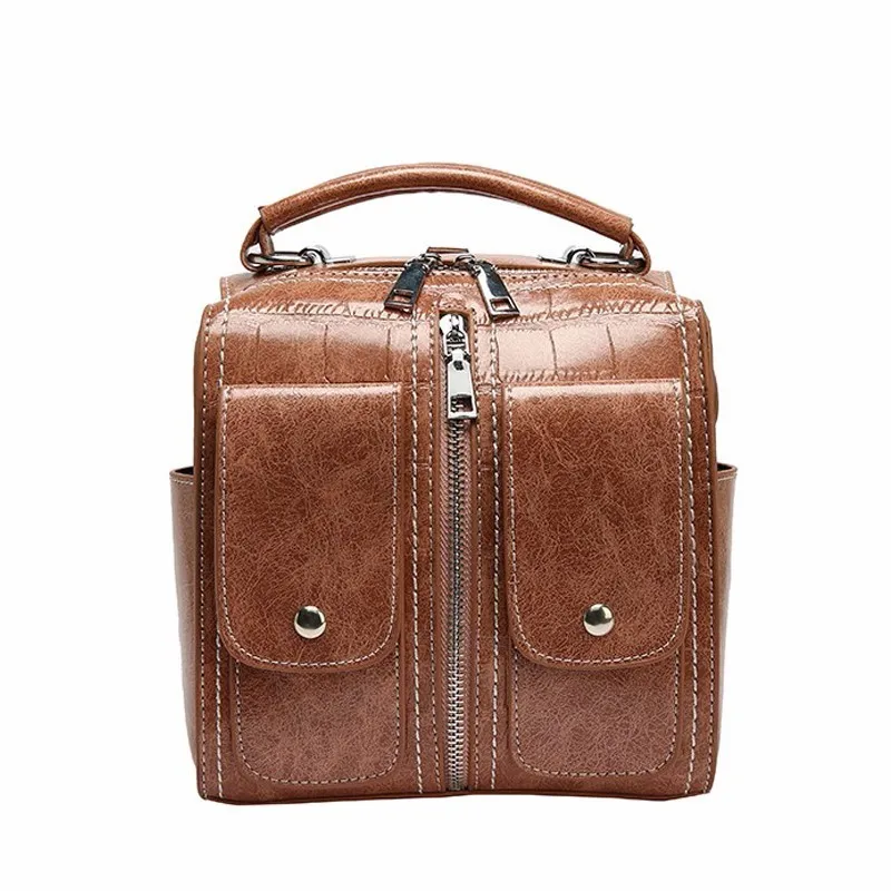 Женский кожаный рюкзак Sac A Dos Femme многофункциональный винтажный школьный для
