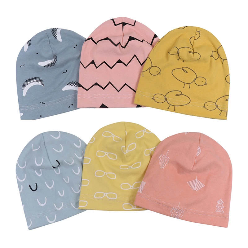 

Baby Beanie Hat Cotton Stick Figure Printing Caps For Baby Boy Girl Infant Hat Spring Autumn Children's Hats Caps