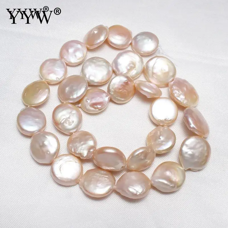 

14-15mm Pink Cultured Potato Freshwater Pearl Baroque Natural Stone Beads for Bracelets Necklace DIY Jewelry Making Strand 15.7"
