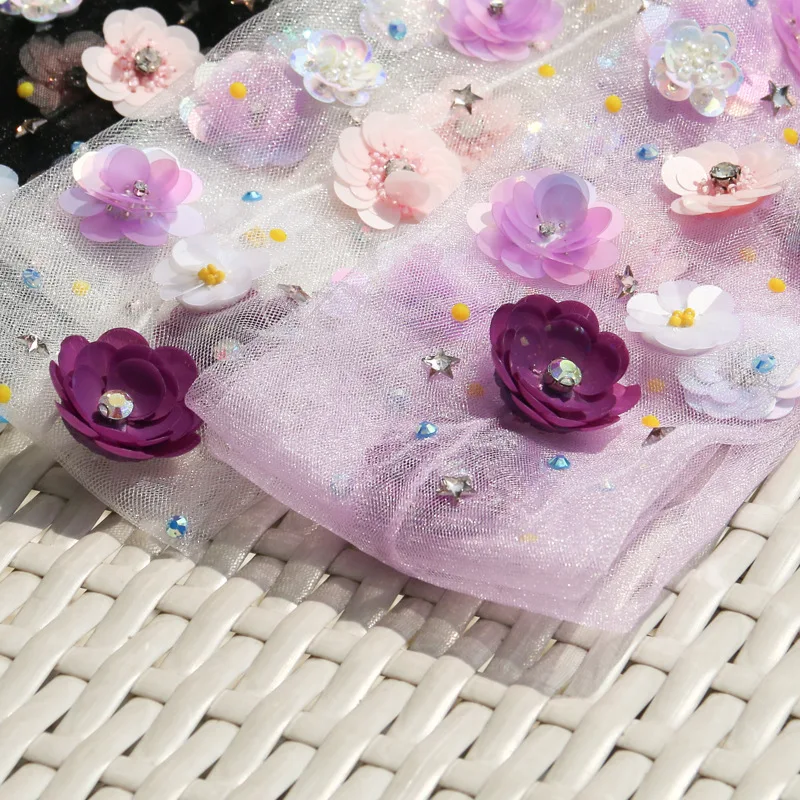 Light Purple Ручной работы, прозрачные носки женские из нейлона, сетчатые носки в сеточку кружевные носки с цветами и жемчужинами для девочек и женщин, skarpetki calcetines - Цвет: Light Purple