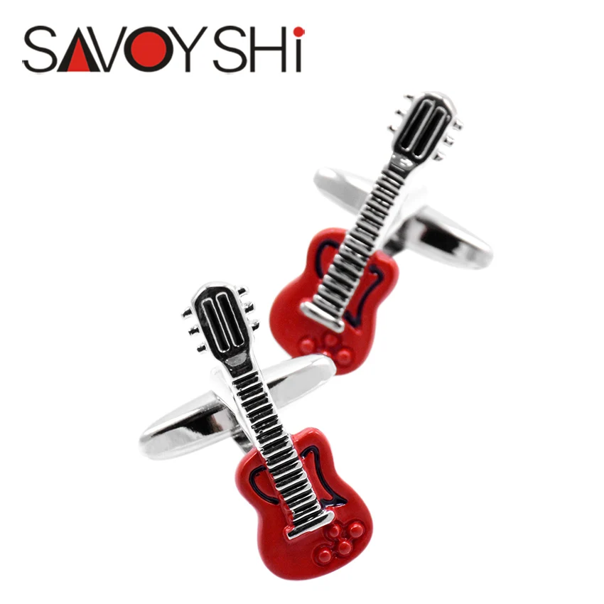 Запонки SAVOYSHI мужские рубашка манжеты для музыкальной гитары красные в инстау|guitar