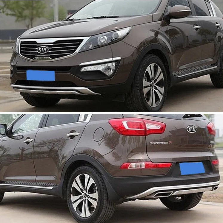 Высокое качество 2 шт. пластик Передний+ Задний бампер протектор для Kia Sportage 2010 2012 2013