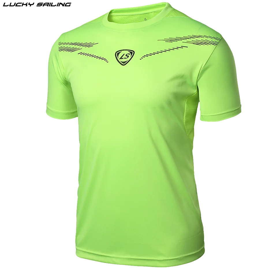 LS01 Green Черная футболка для футбола, быстросохнущая футболка из 100 полиэстера для бега, баскетбола, бадминтона, футбола - Цвет: LS01 Green