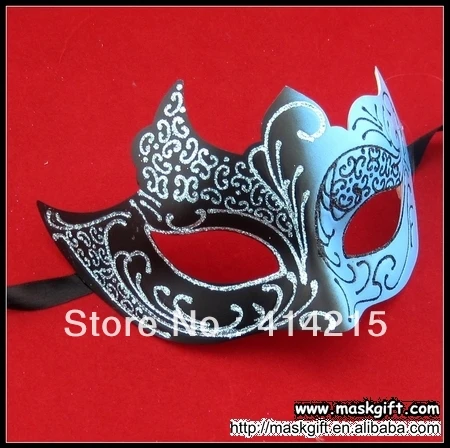 Маскарадная маска унисекс для вечеринки светло синяя и черная бесплатная