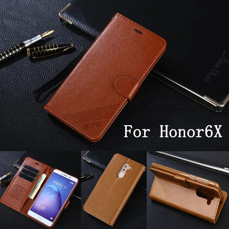 Чехол azns для Huawei Honor 6x 7X модный флип чехол из искусственной кожи с подставкой