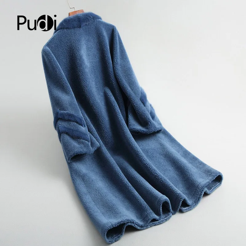 PUDI A18037 настоящая шерстяная куртка, пальто, Женское зимнее теплое пальто из натурального меха, зимнее теплое пальто
