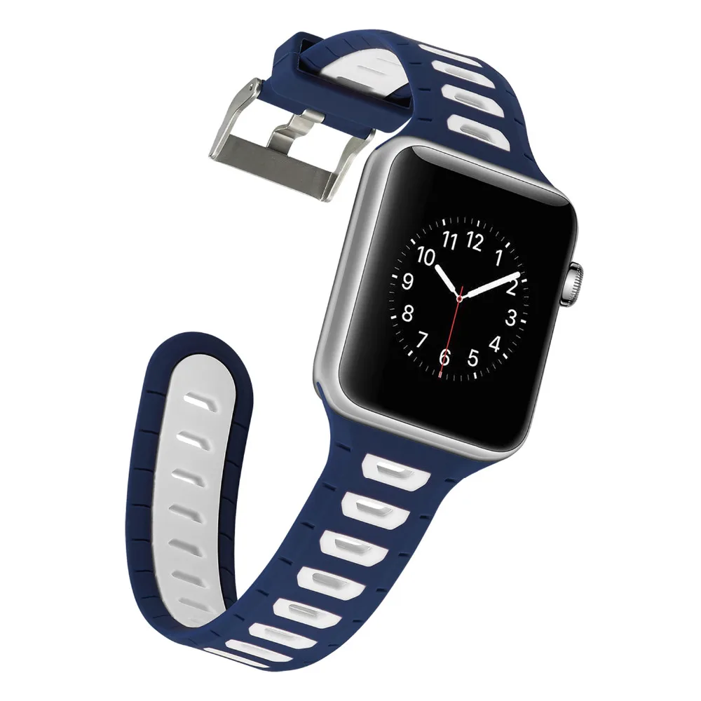 Спортивный силиконовый ремешок для apple watch iwatch 3/2/1 38/42 мм браслет на запястье