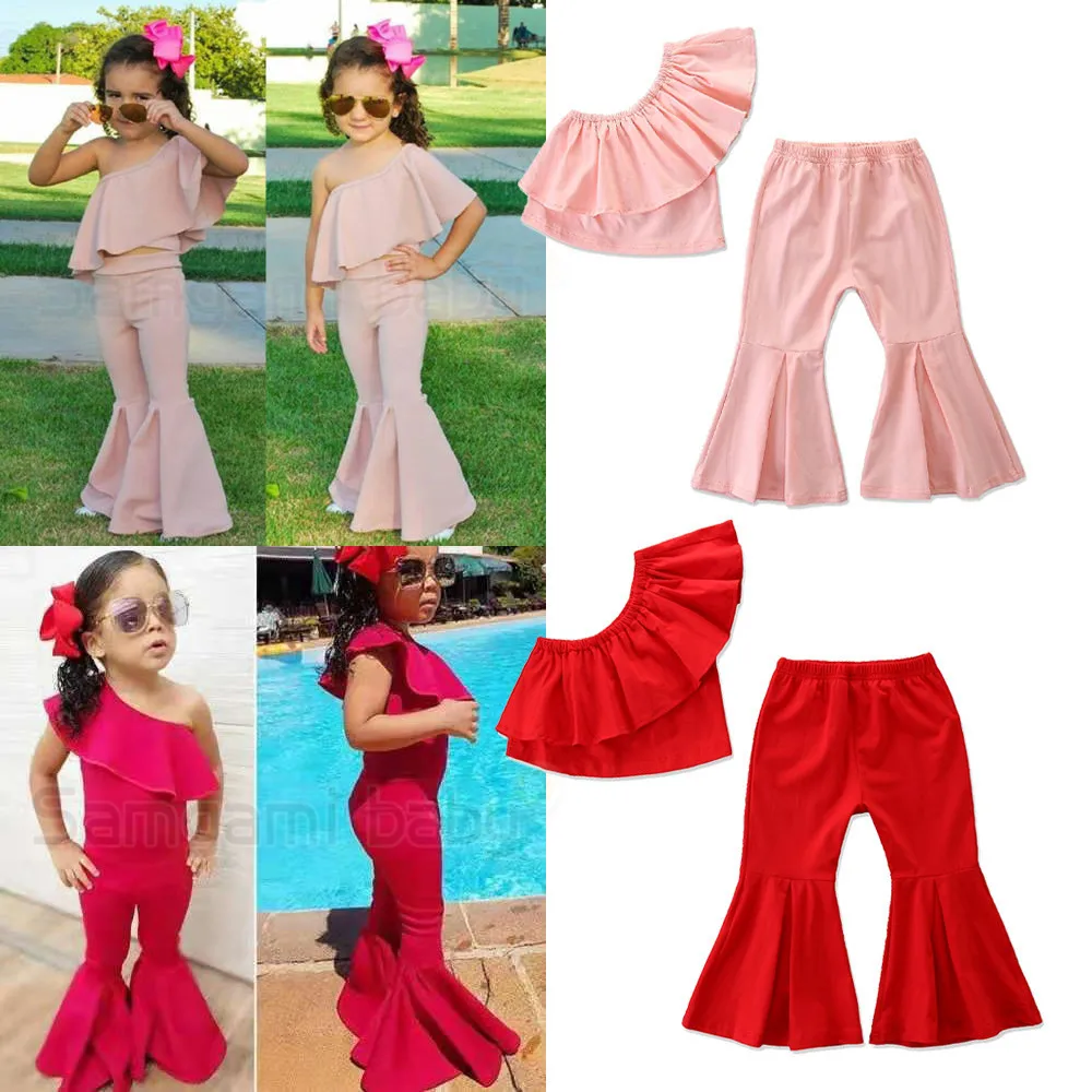 Фото Лето 2019 Детский комплект: Розовая/красная блузка + штаны с вырезами хлопковый топ