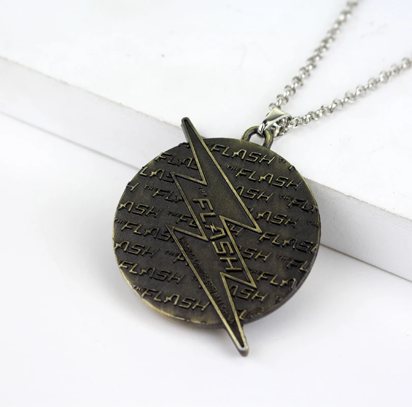 Винтажный логотип в виде молнии ожерелье для женщин и мужчин креативные