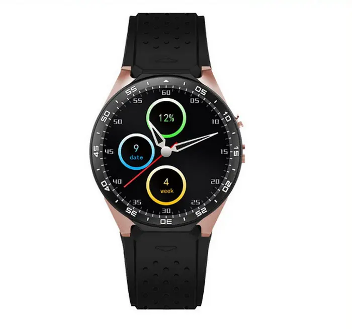 Роскошные Android 5.1 Smart наручные часы с сенсорным экраном kw88 Bluetooth сердечный ритм