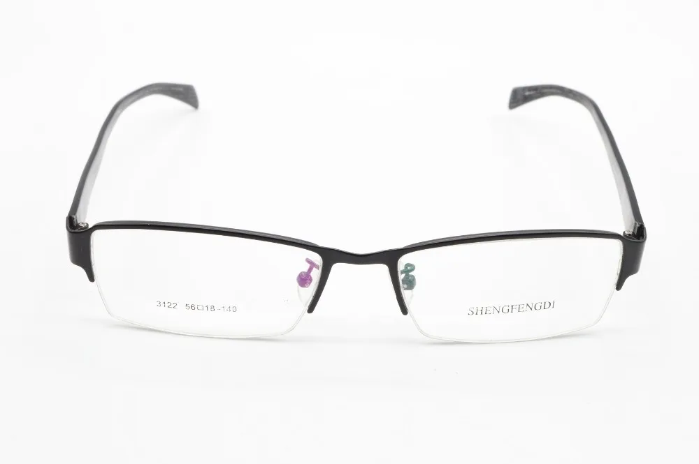 

2016SEMI-RIM ALLOY BALCK BUSINESS UNISEX GLASSES FRAME CUSTOM MADE OPTICAL MYOPIA AND READING GLASSES LENS+1+1.5+2+2.5+3TO+6
