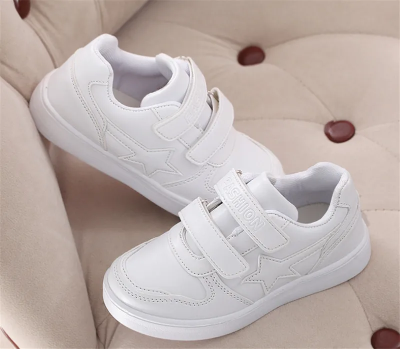 Модные детские шейкеры для мальчиков и девочек; Tenis Infantil; дышащие мягкие детские повседневные белые школьные туфли; размеры 27-37