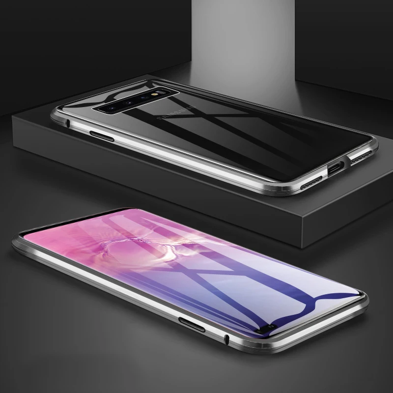 360 двусторонний полное покрытие Магнитный чехол для samsung A50 чехол с уровнем твердости 9H закаленное Стекло чехол для samsung A70 чехол для A40 A20 S8 S9 S10