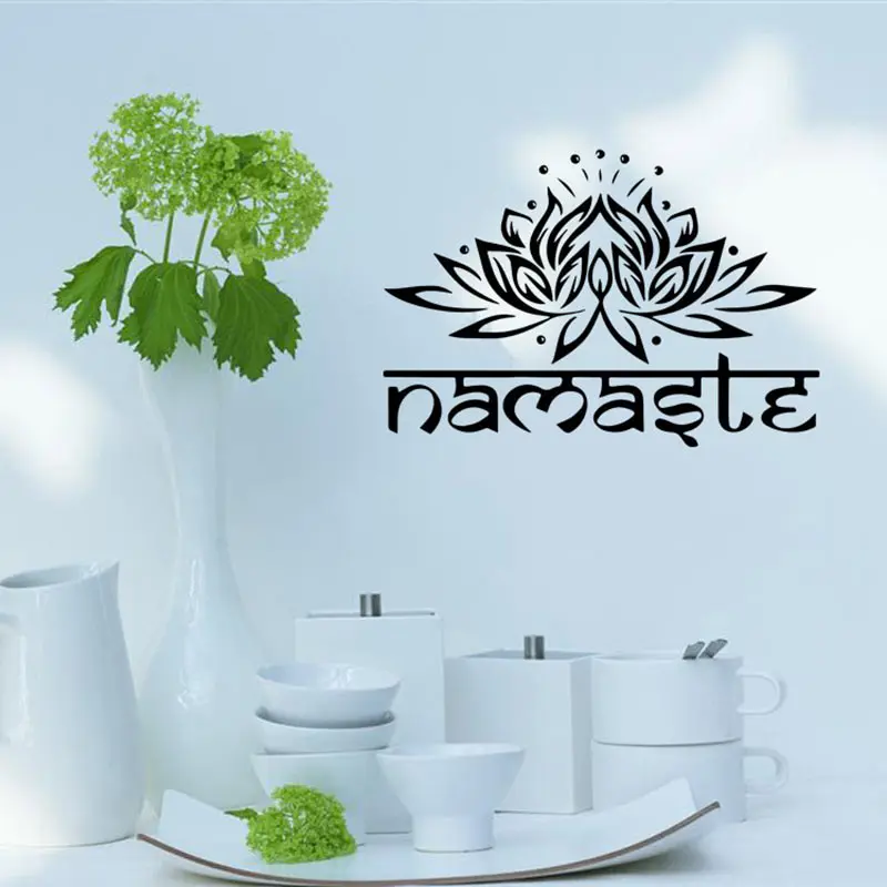 Модные наклейки на стену с индийскими намастыми буквами Religion Lotus Ganesha цветы для