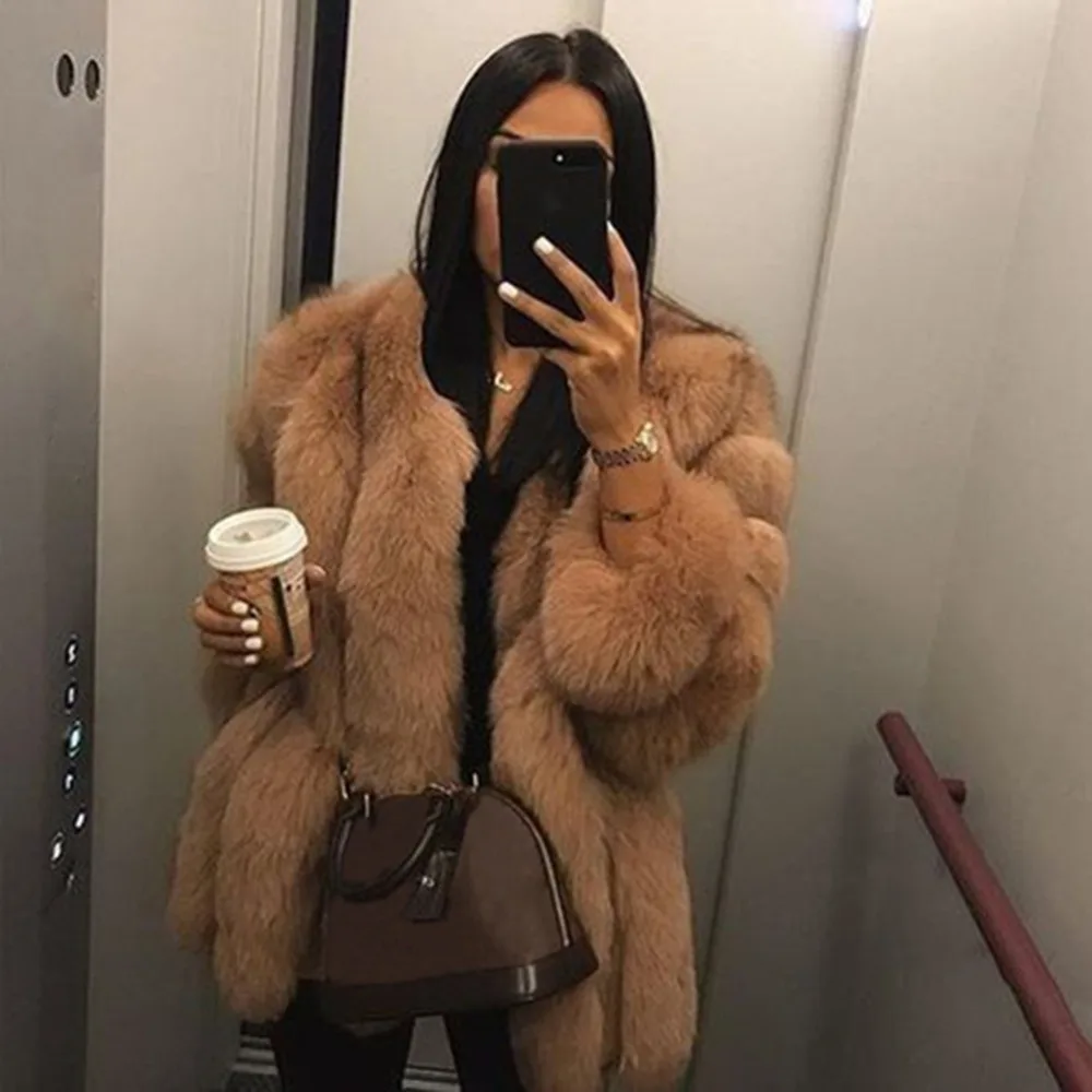 YJSFG дом женское меховое пальто зимнее теплое плюшевое известный бренд Меховая