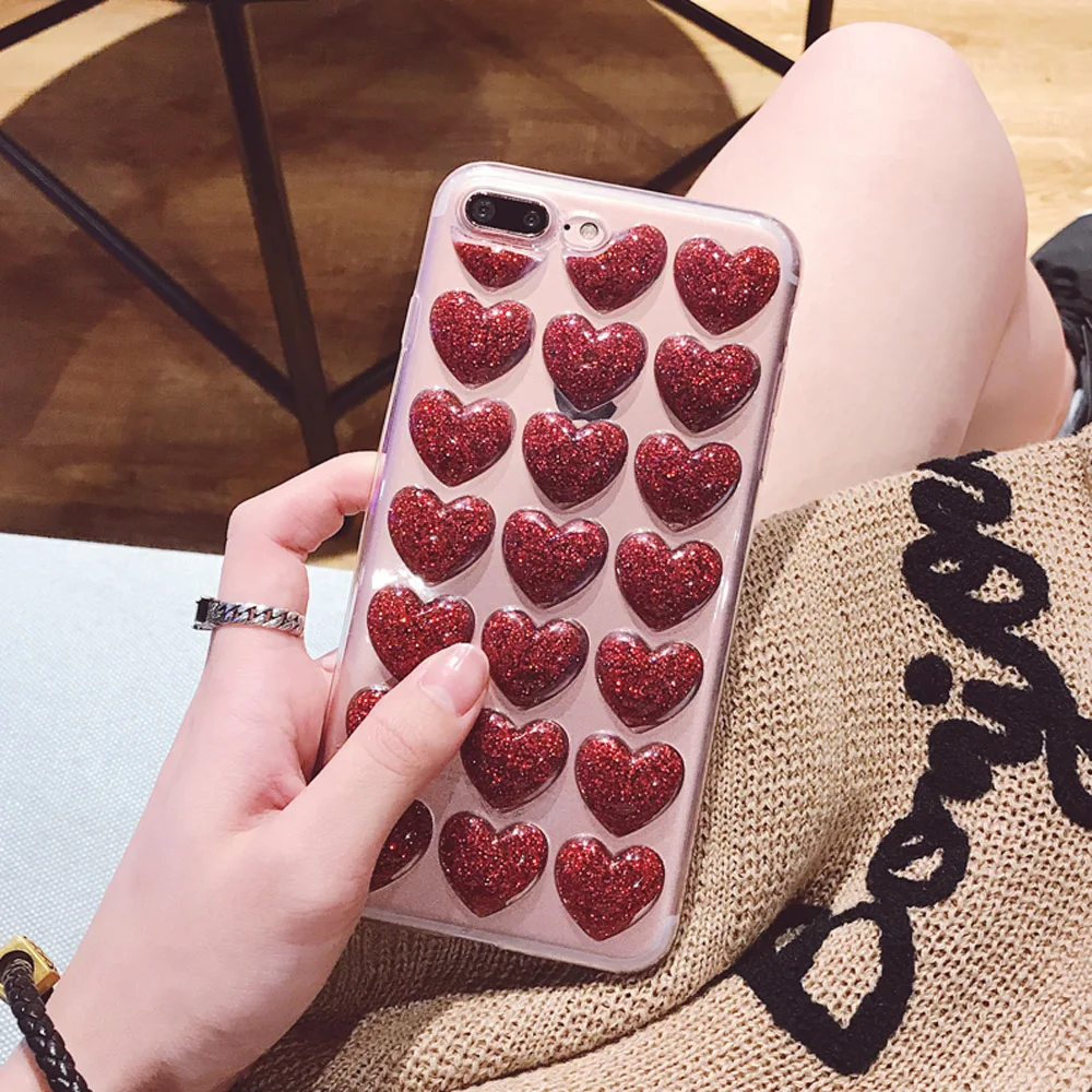 Чехол LOVECOM для телефона iPhone 11 Pro Max XR XS 7 8 Plus X милый Блестящий Мягкий Прозрачный