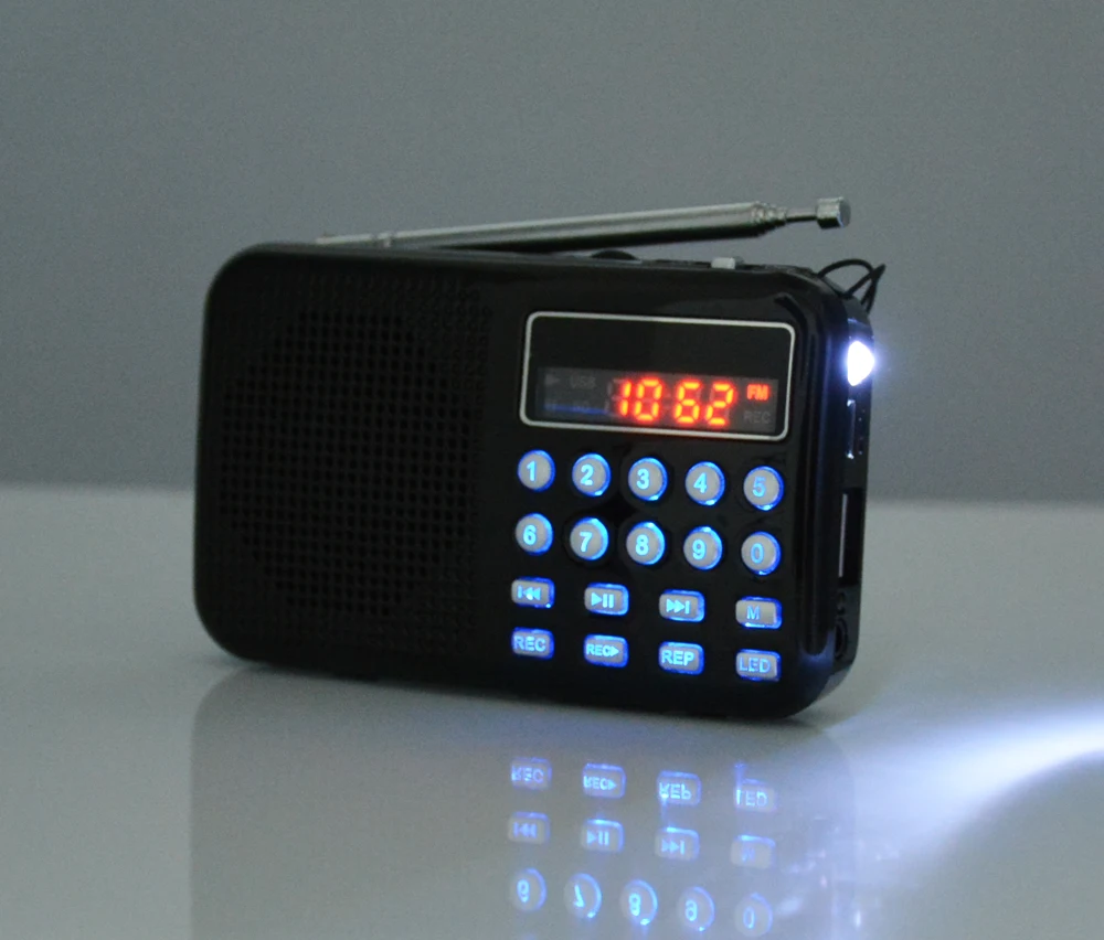 Бесплатная доставка перезаряжаемая портативная мини колонка с FM радио mp3 плеером