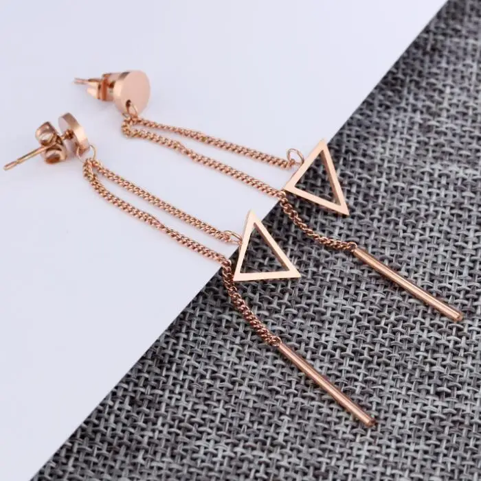 2017 самые популярные Нержавеющая сталь палку кисточкой ежедневно носить Серьги