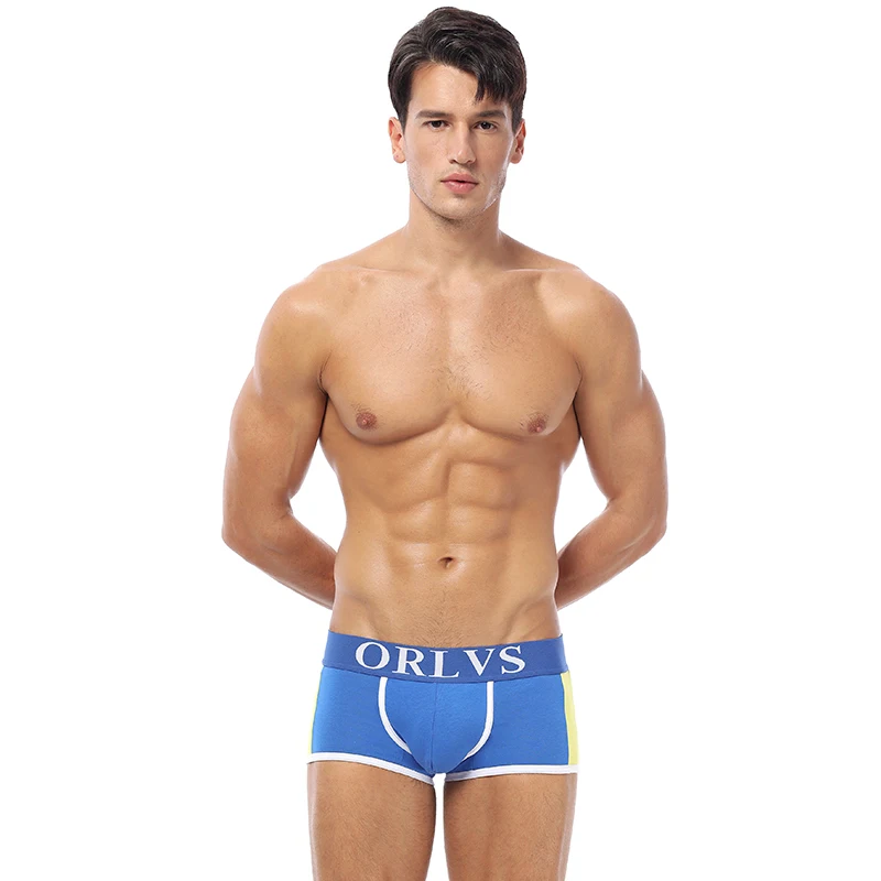 ORLVS Брендовые мужские боксеры, мужское нижнее белье, новинка, хлопок, U Pouch, сексуальные трусы, хлопковые трусы, плавки, шорты-боксеры, мужские трусы