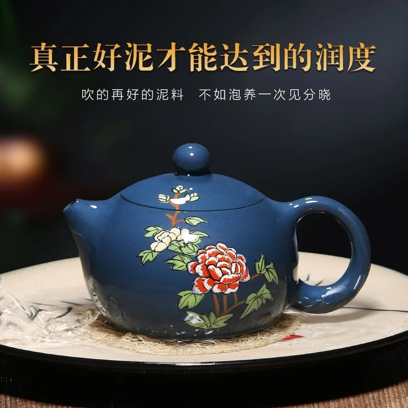 Лидер продаж чайный горшок Yixing Zisha набор искусственная зеленая грязь пион Xishi |