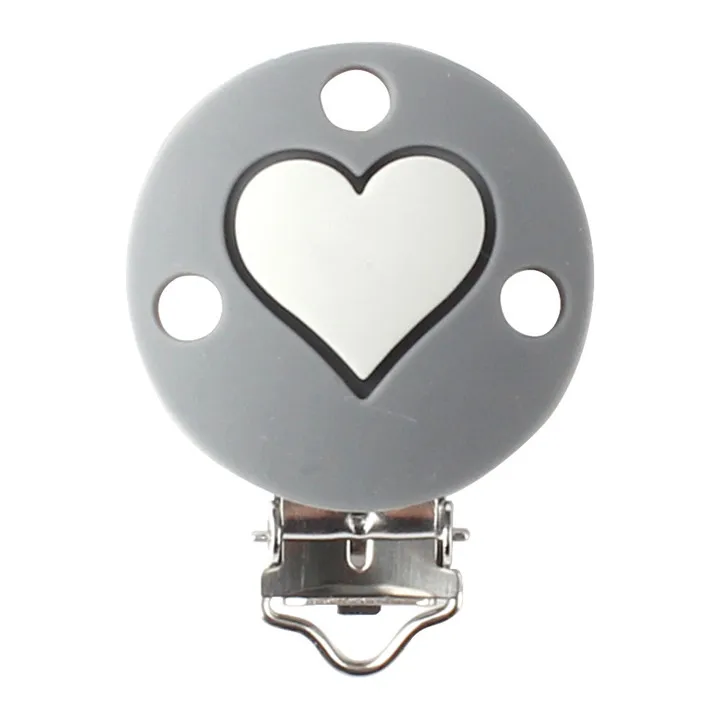 15 Dim Gray Heart 1 шт. Корона сердце звезды силиконовые соски зажимы Детские Прорезыватели для зубов пустышка держатель Клип цепочка для прорезывателя уход Игрушка аксессуары - Цвет: 15 Dim Gray Heart