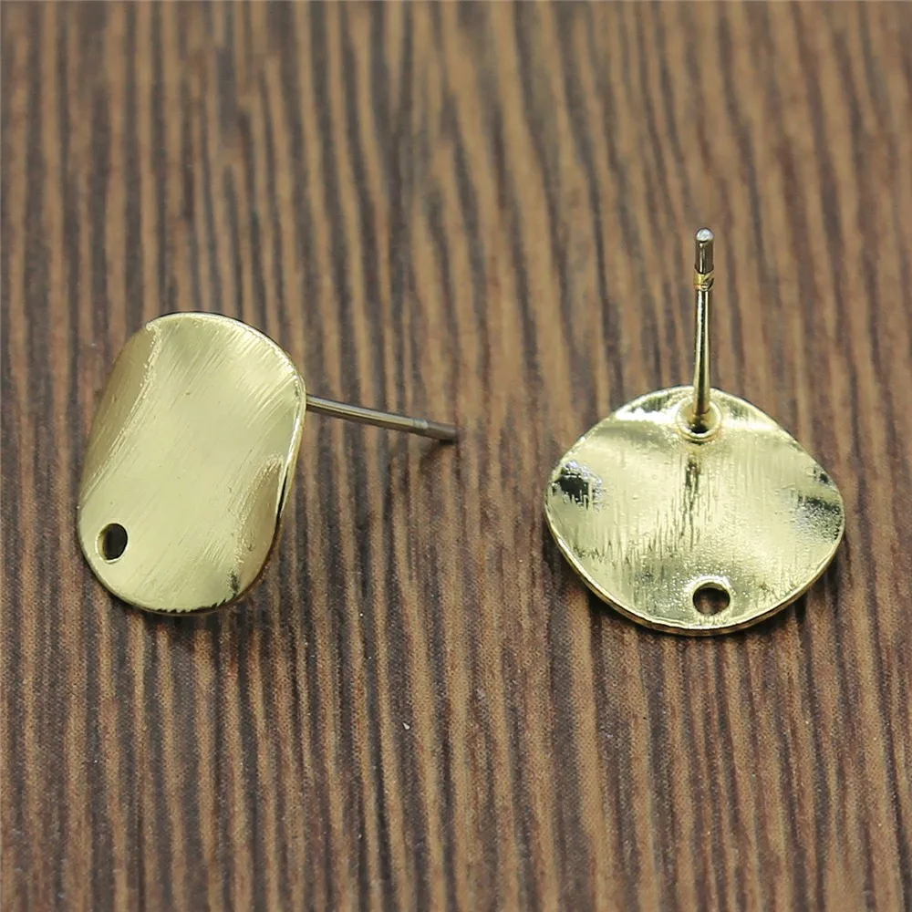 K4142-12x12mm 2 шт. Высокое качество медный материал серьги фурнитура золотые искаженные серьги основа соединители фурнитура для украшений и компонентов - Цвет: K4142-12x12mm