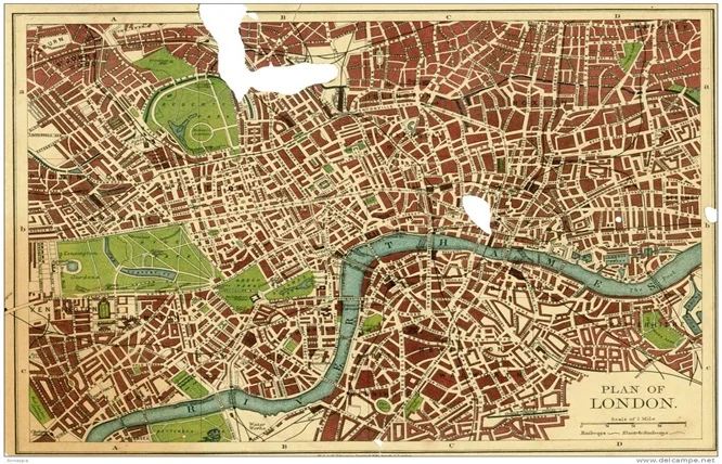 Классическая винтажная ретро декоративная крафт бумага план Лондона Карта