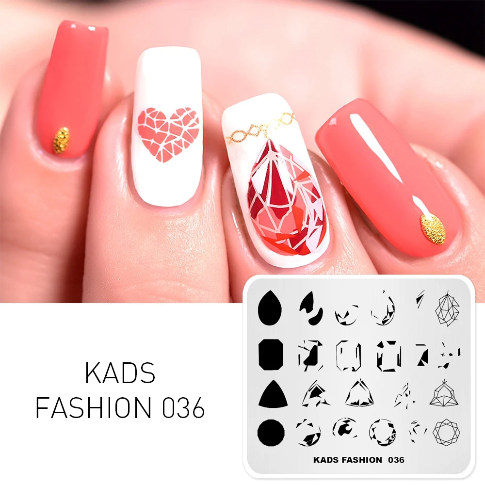 Пластины для стемпинга KADS FASHION 036 пластины ногтей шаблоны трафареты дизайна