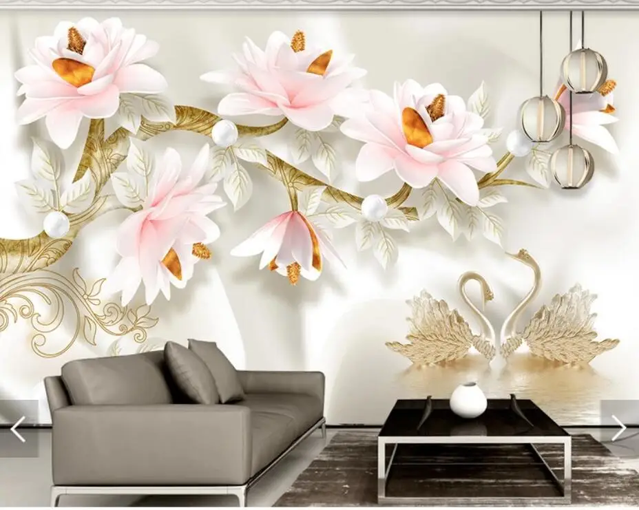 3D 8D тисненый цветок настенная фотобумага для гостиной ТВ фон рулон бумаги - Фото №1