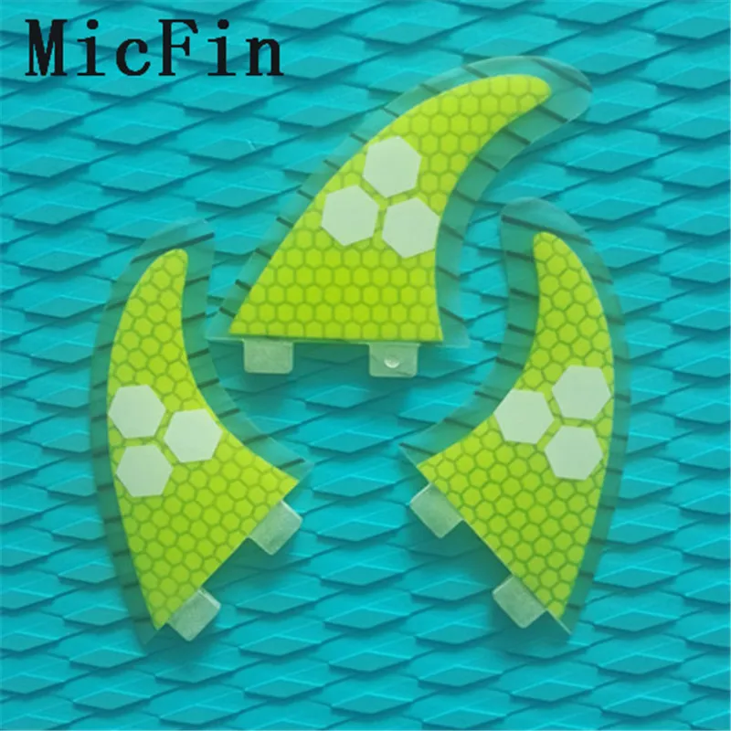 Micfin желтые сотовые плавники стеклопластиковые плавники для серфинговой доски для серфинга quilhas fcs pranchas de Surf fcs плавники