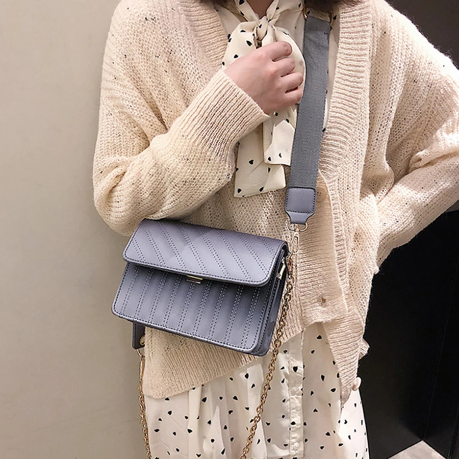 Роскошная классическая сумка-мессенджер из саржевой искусственной кожи с