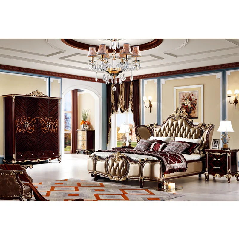 Американский Ретро стиль роскошная мебель для спальни необычный комплект с