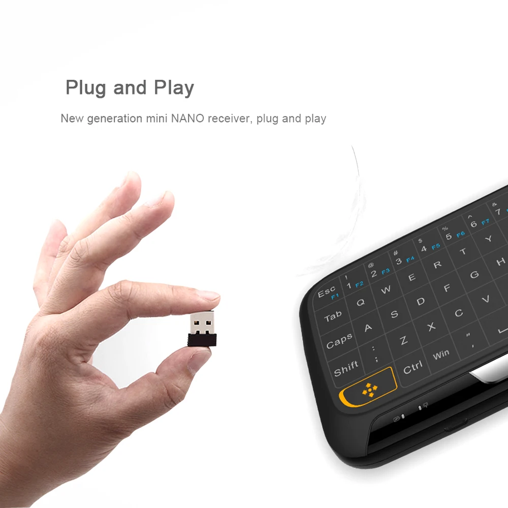 Мини клавиатура Air Mouse с тачпадом 2 4 ГГц беспроводная перезаряжаемая USB 0 приемник