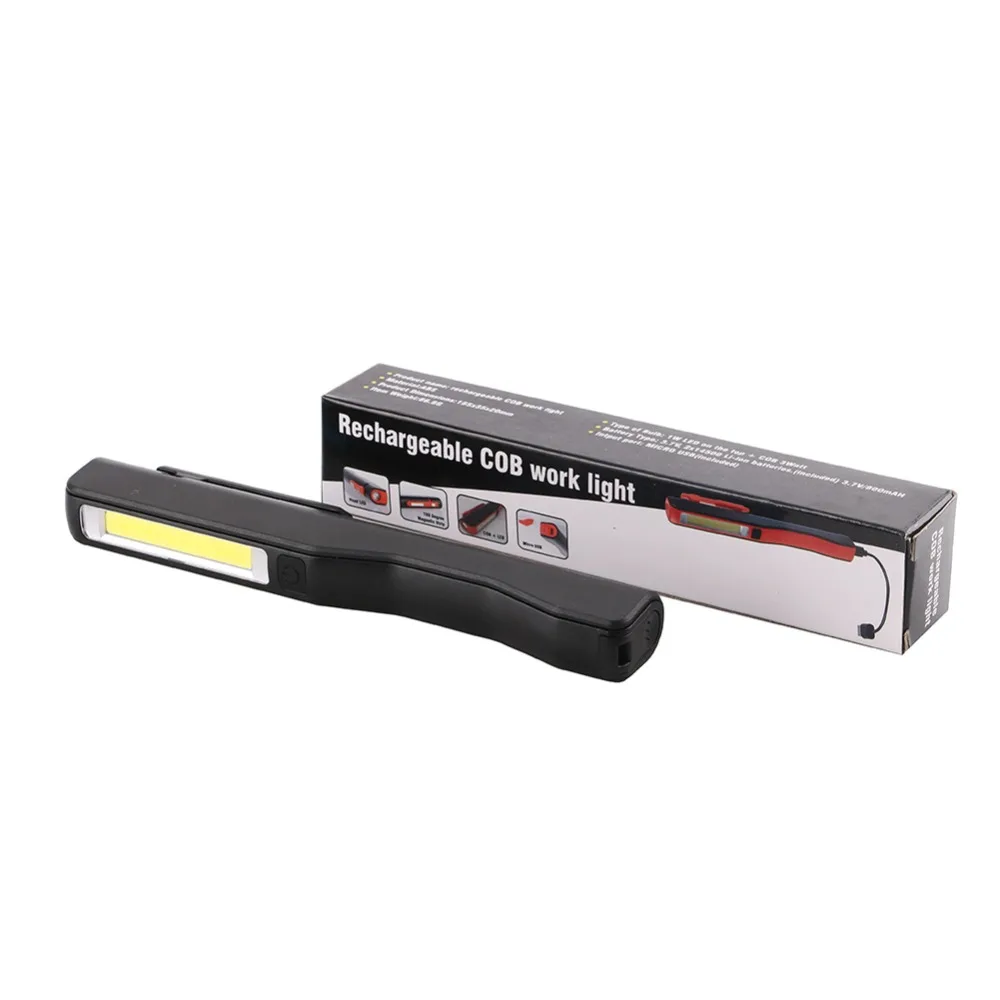 Осмотровая лампа COB LED USB перезаряжаемая магнитная ручка вращающийся зажим фонарь