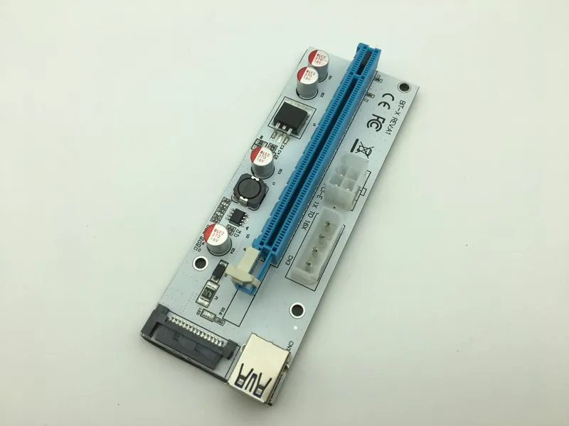 VER008S 3 в 1 Molex Power 60 см PCI E Райзер карта 4pin 6pin SATA USB 3.0 1x до 16x для майнинга